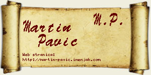 Martin Pavić vizit kartica